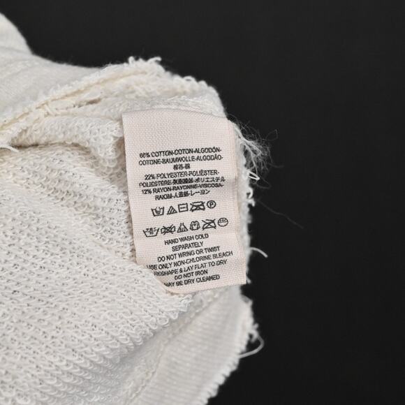 FREE PEOPLE Hoodie Womens Sz XS Vintage Beach Day Cream Coastal Boho Sleeveless - Picture 4 of 11